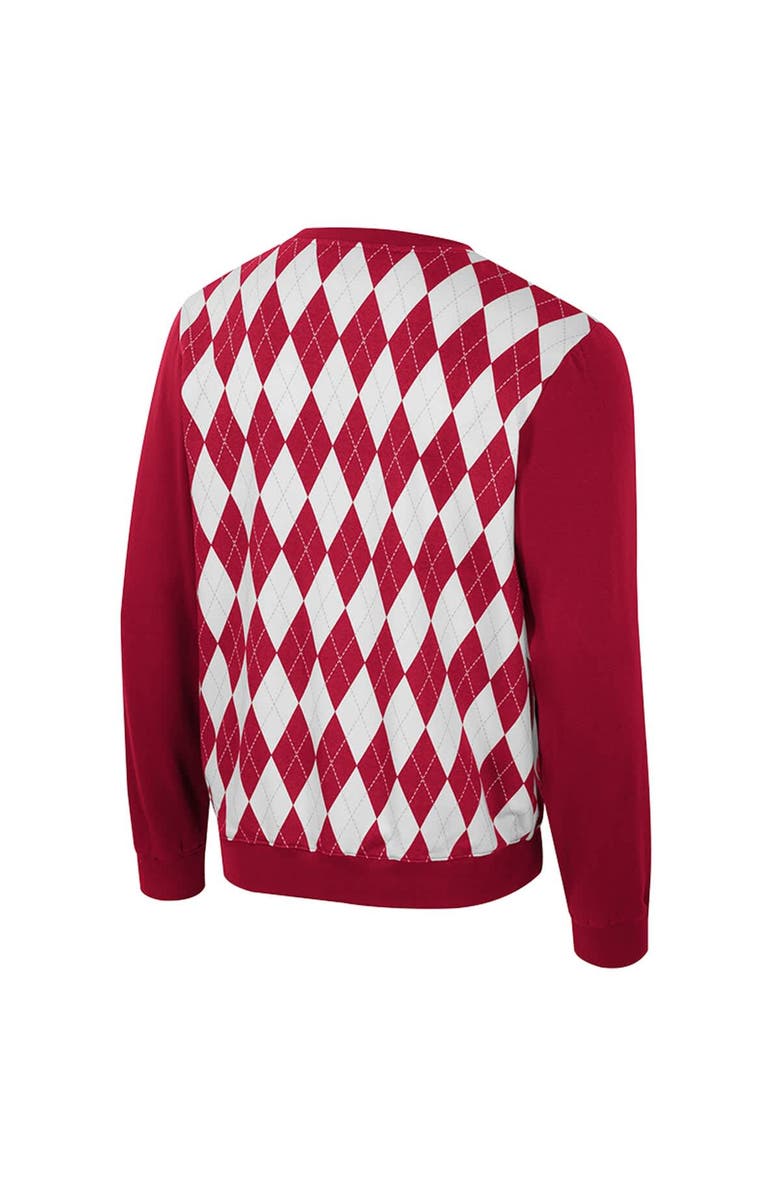 COLOSSEUM Men's Colosseum Crimson Alabama Crimson Tide The Dealio Argyle Pullover Sweatshirt, Alternate, color, Crimson