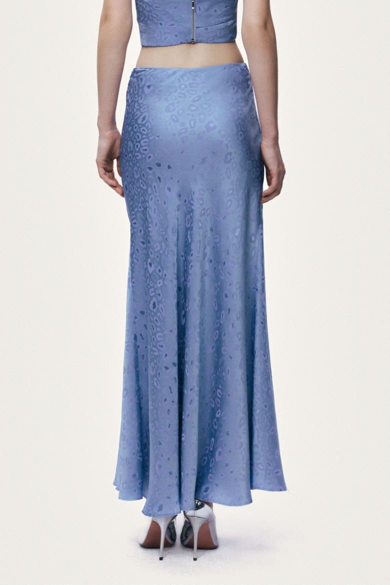 Printed Midi Flare Skirt, Alternate, color, Blue