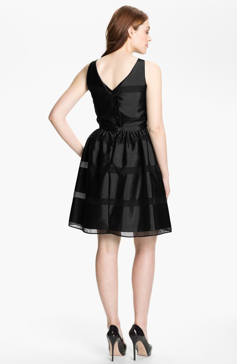 Taylor Dresses Tonal Stripe Fit & Flare Dress, Alternate, color,