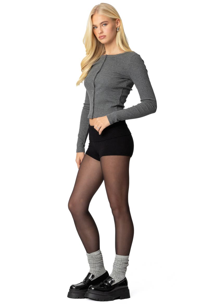 Shilo Rib Cardigan, Alternate, color, DARK-GRAY