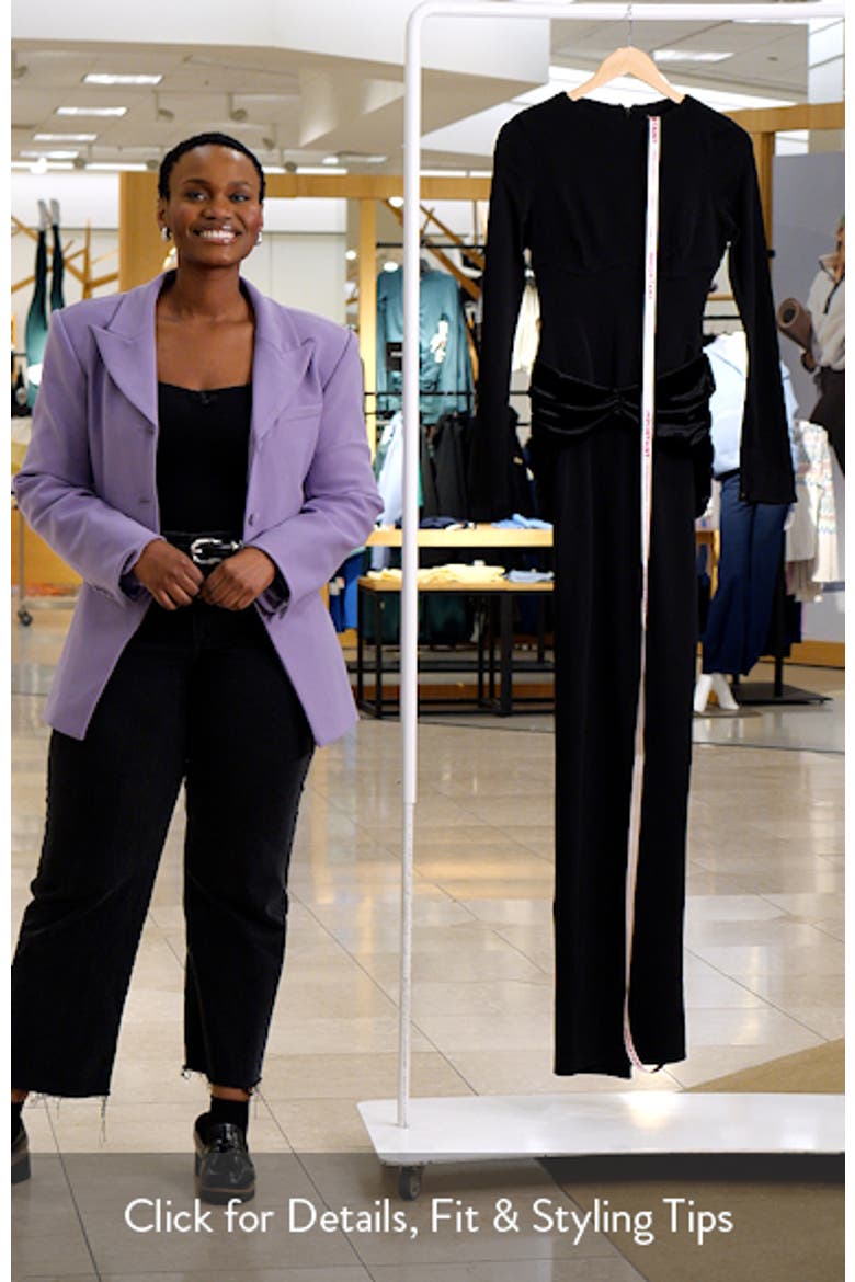 Athena Long Sleeve Stretch Crepe Gown video
