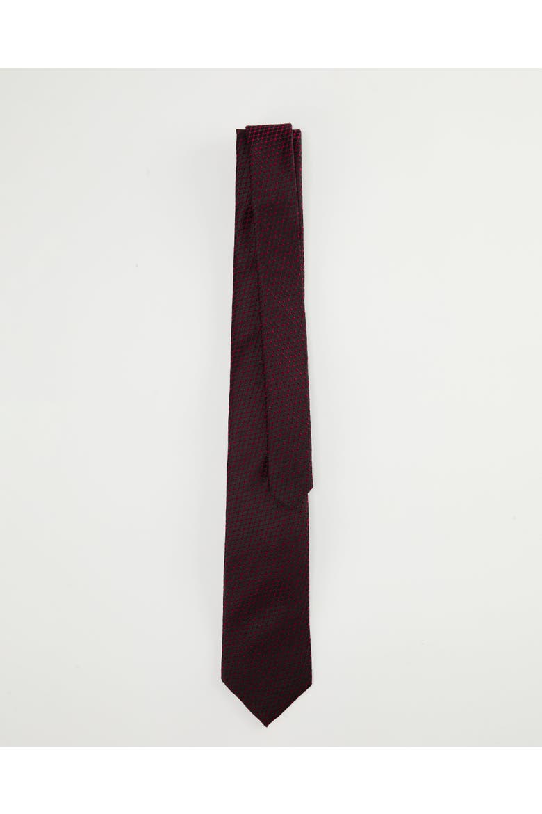 Micro Dots Silk Jacquard Tie, Alternate, color, Red Black