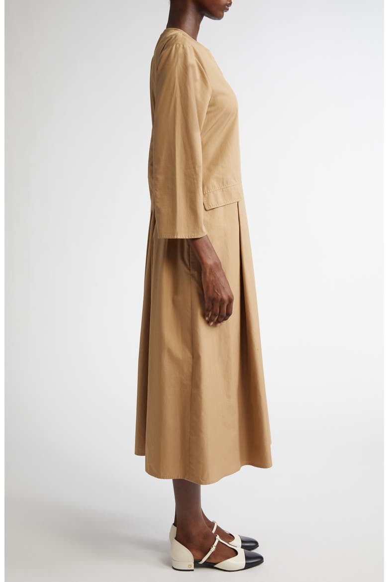 Nora Cotton Twill Dress, Alternate, color, HAZELNUT BROWN