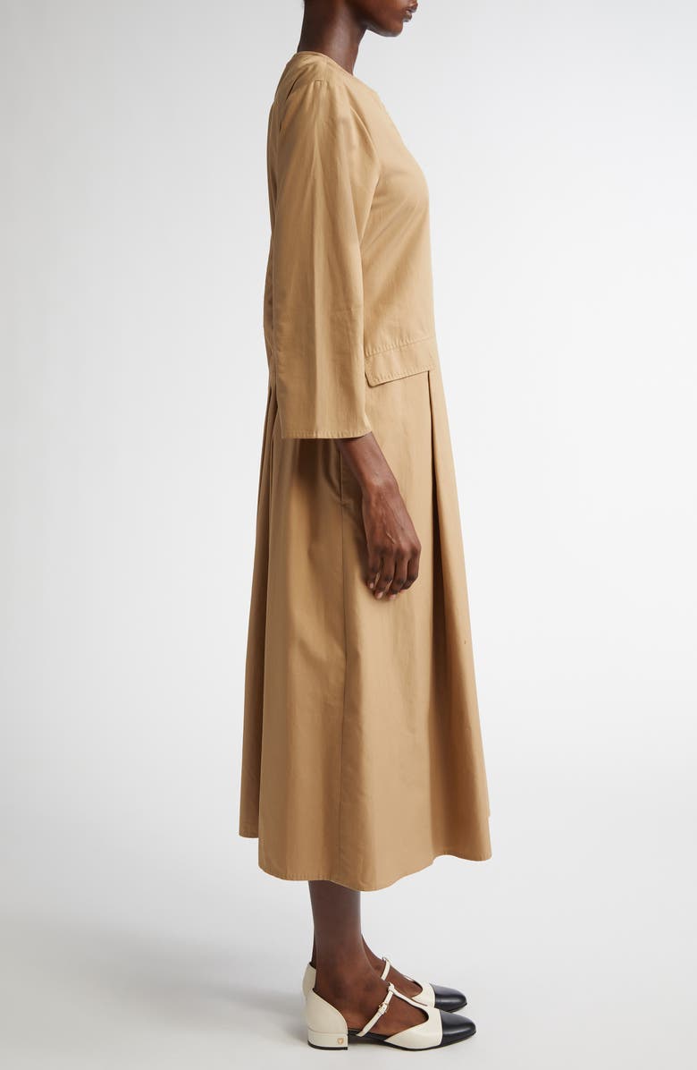 Max Mara Nora Cotton Twill Dress, Alternate, color, Hazelnut Brown