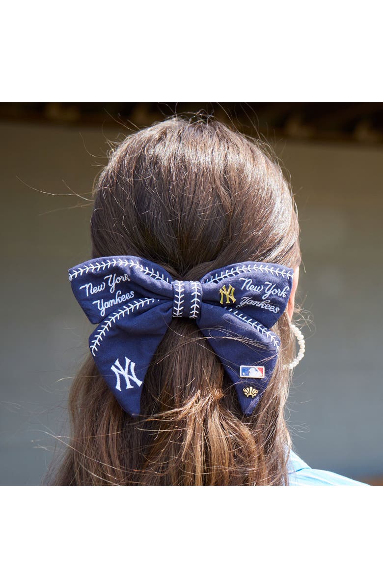 Lele Sadoughi MLB NY Yankees Bow Barrette, Alternate, color, 