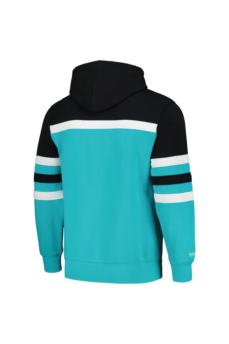Men's Mitchell & Ness Turquoise/Black Vancouver Grizzlies Head Coach Pullover Hoodie, Alternate, color, Turquoise