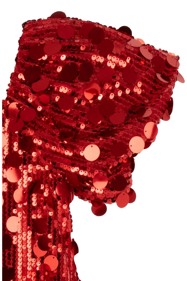 Kids' Sequin Puff Sleeve Shift Dress, Alternate, color, RED