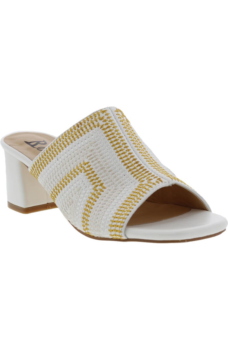 BELLINI Faint Block Heel Sandal, Main, color, White/ Yellow