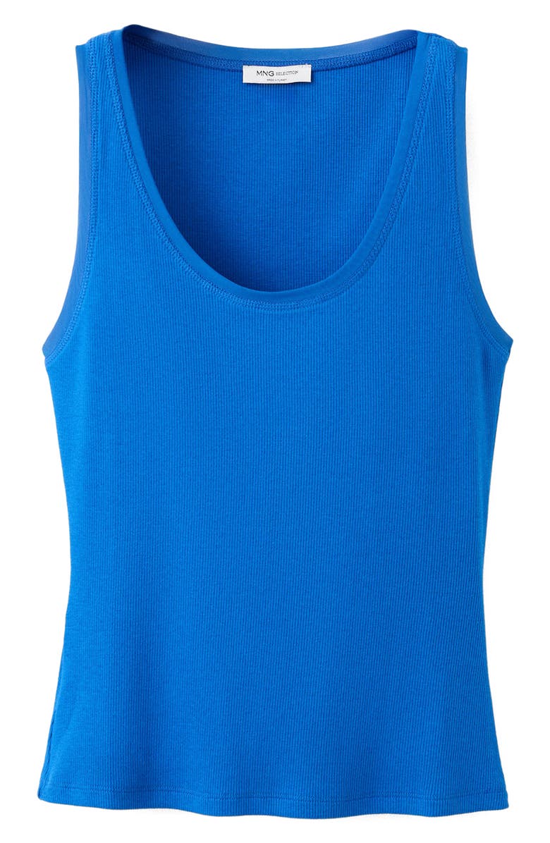 MANGO Stretch Cotton Scoop Neck Tank, Alternate, color, 
