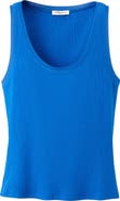 MANGO Stretch Cotton Scoop Neck Tank