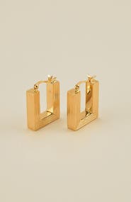 Gwen Beloti Lina Boxy Rectangle Hoop Earring