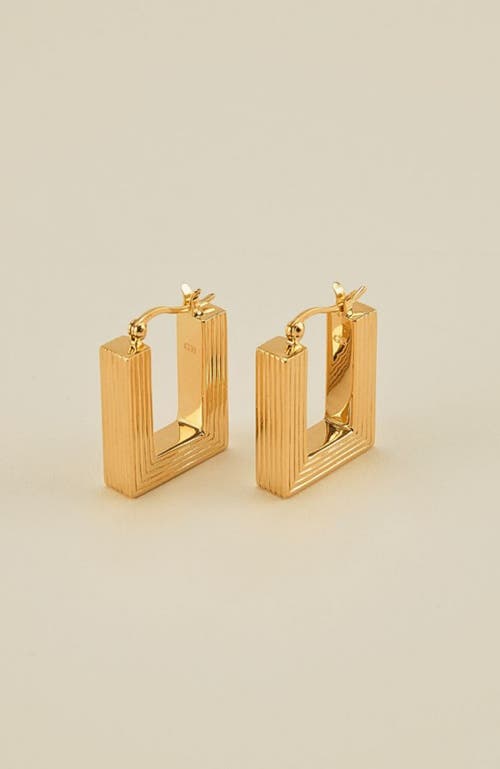 Gwen Beloti Lina Boxy Rectangle Hoop Earring In Gold