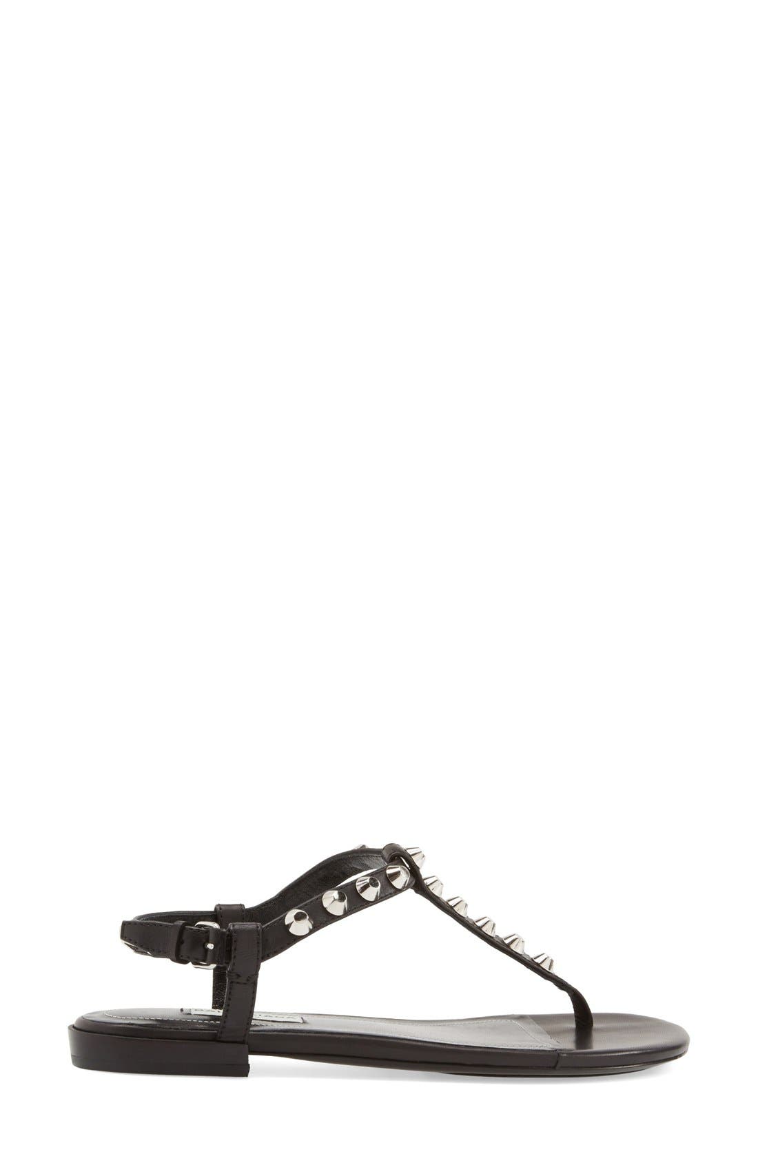 Balenciaga Studded Leather Thong Sandal, Alternate, color, 