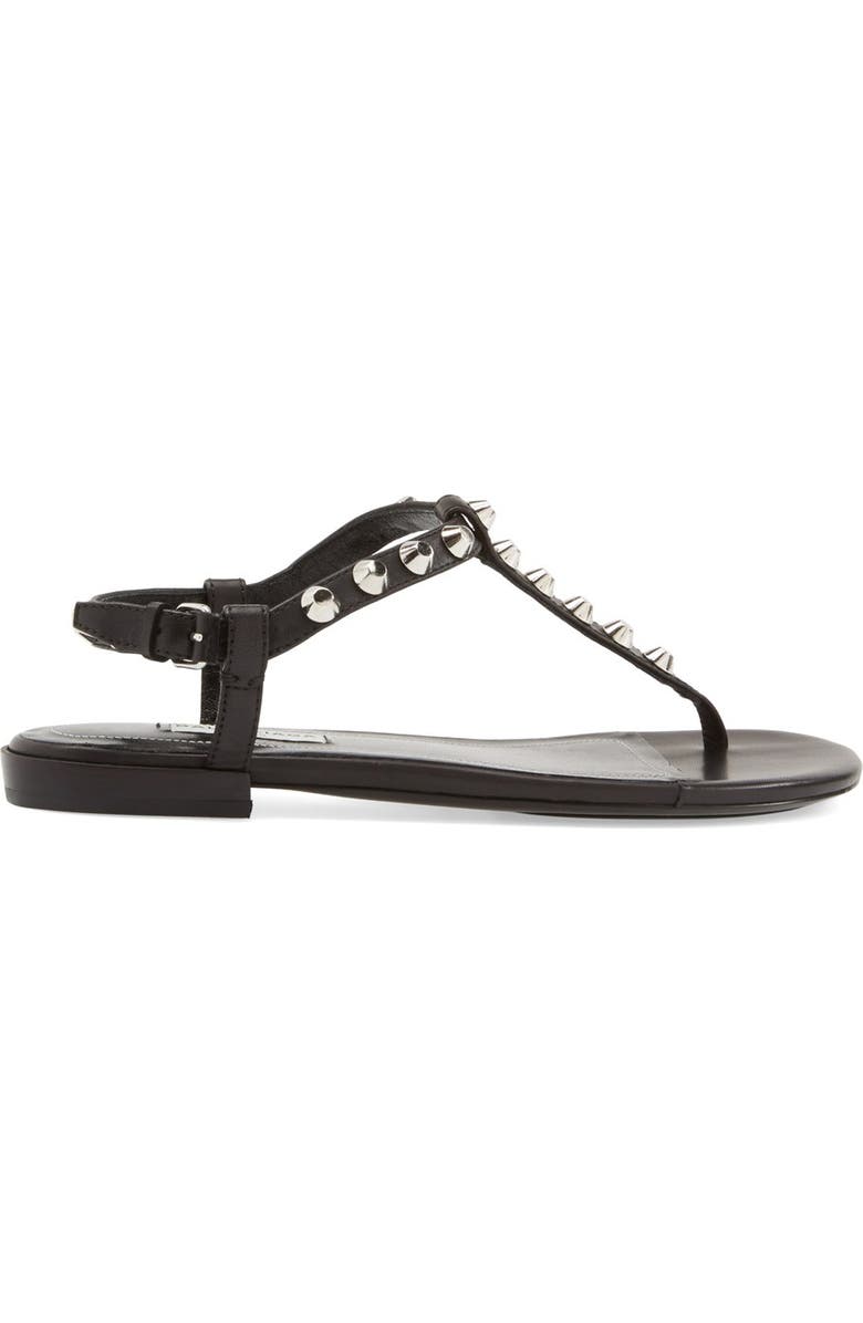 Balenciaga Studded Leather Thong Sandal, Alternate, color,