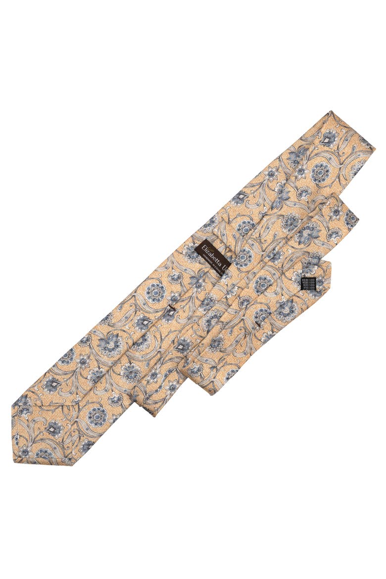 Niccolò - Extra Long Printed Silk Tie for Men, Alternate, color, Yellow