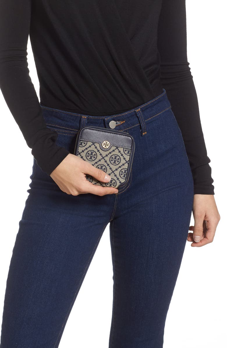 Tory Burch T Monogram Jacquard Bifold Wallet, Alternate, color, Tory Navy