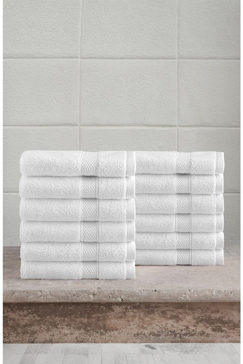 12-Pack Anovia Cotton Washcloths, Alternate, color, WHITE