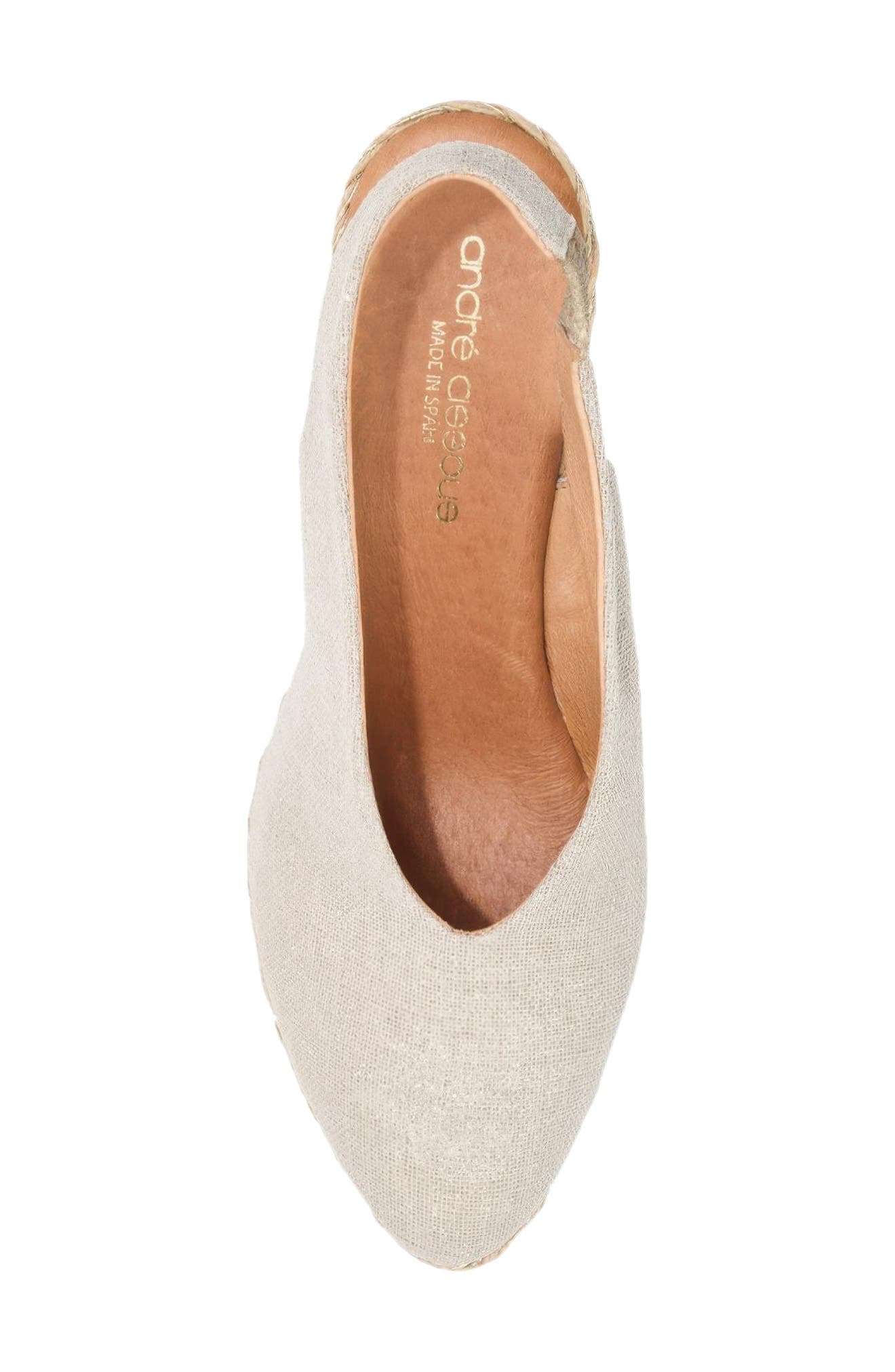 André Assous Pamala Slingback Espadrille Platform Wedge Pump, Alternate, color, Hemp Glitter