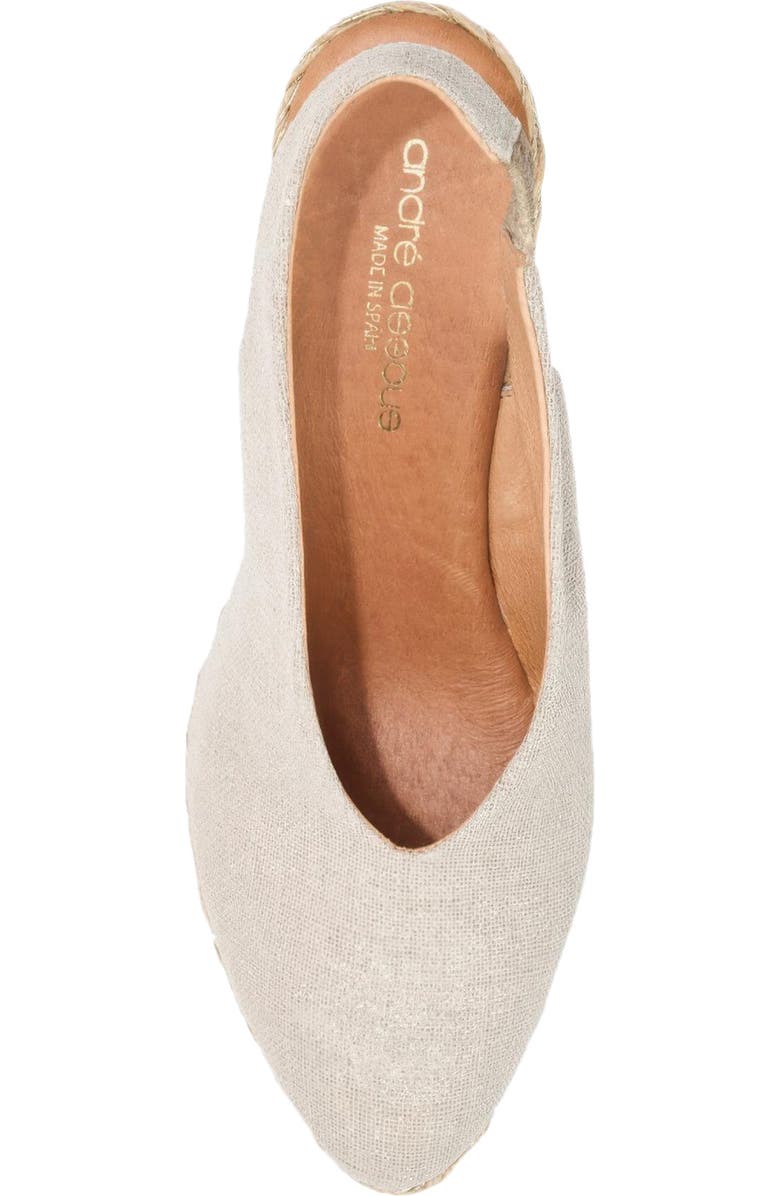 André Assous Pamala Slingback Espadrille Platform Wedge Pump, Alternate, color, Hemp Glitter