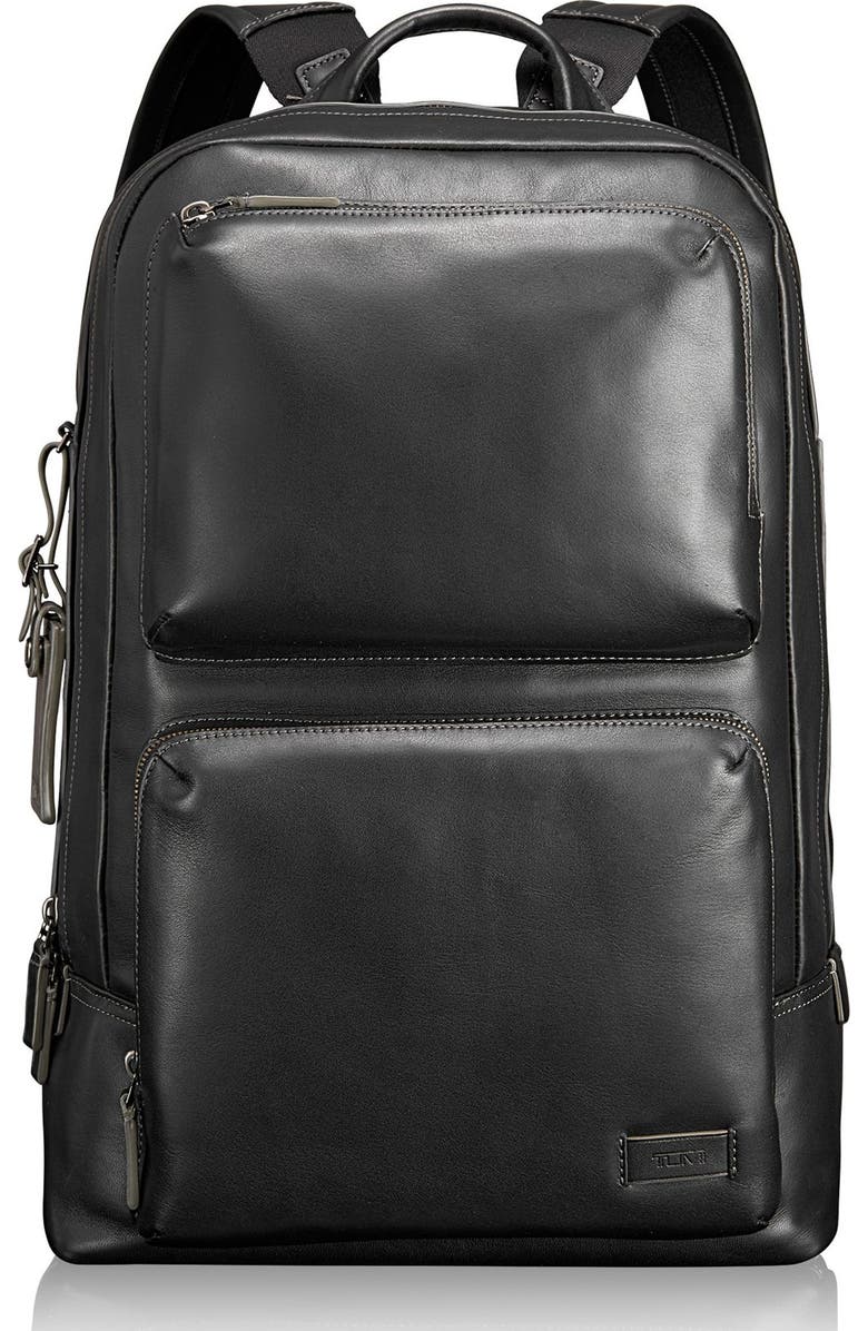 TUMI 'Harrison - Bates' Leather Backpack, Main, color,