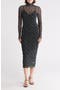 Marni Turtleneck Long Sleeve Mesh Dress