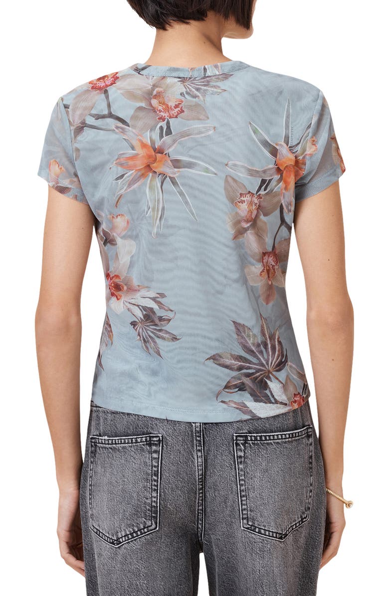 AllSaints Ellie Floral Mesh T-Shirt, Alternate, color,