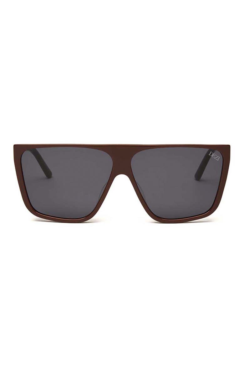 Type B 63mm Oversize Flat Top Sunglasses, Main, color, CHOCOLATE / DARK SMOKE