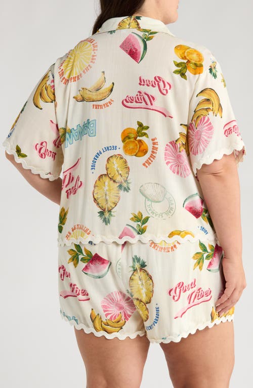 Sugarlips Zion Paradise Rickrack Button-up Shirt In Multi