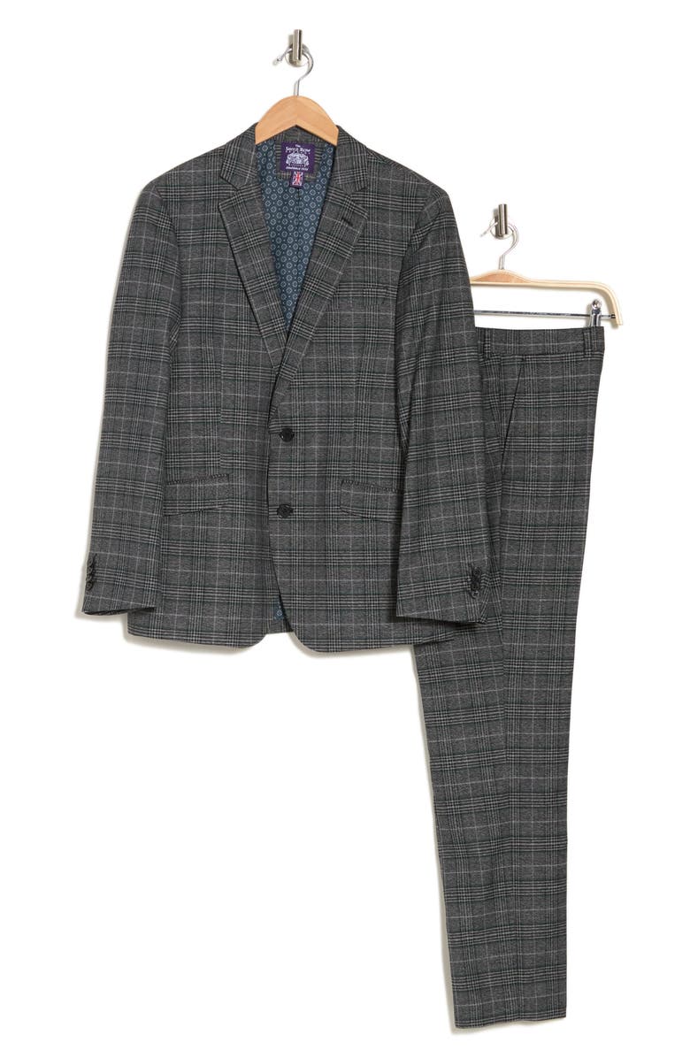 SAVILE ROW CO Textured Plaid Two-Piece Suit, Alternate, color,