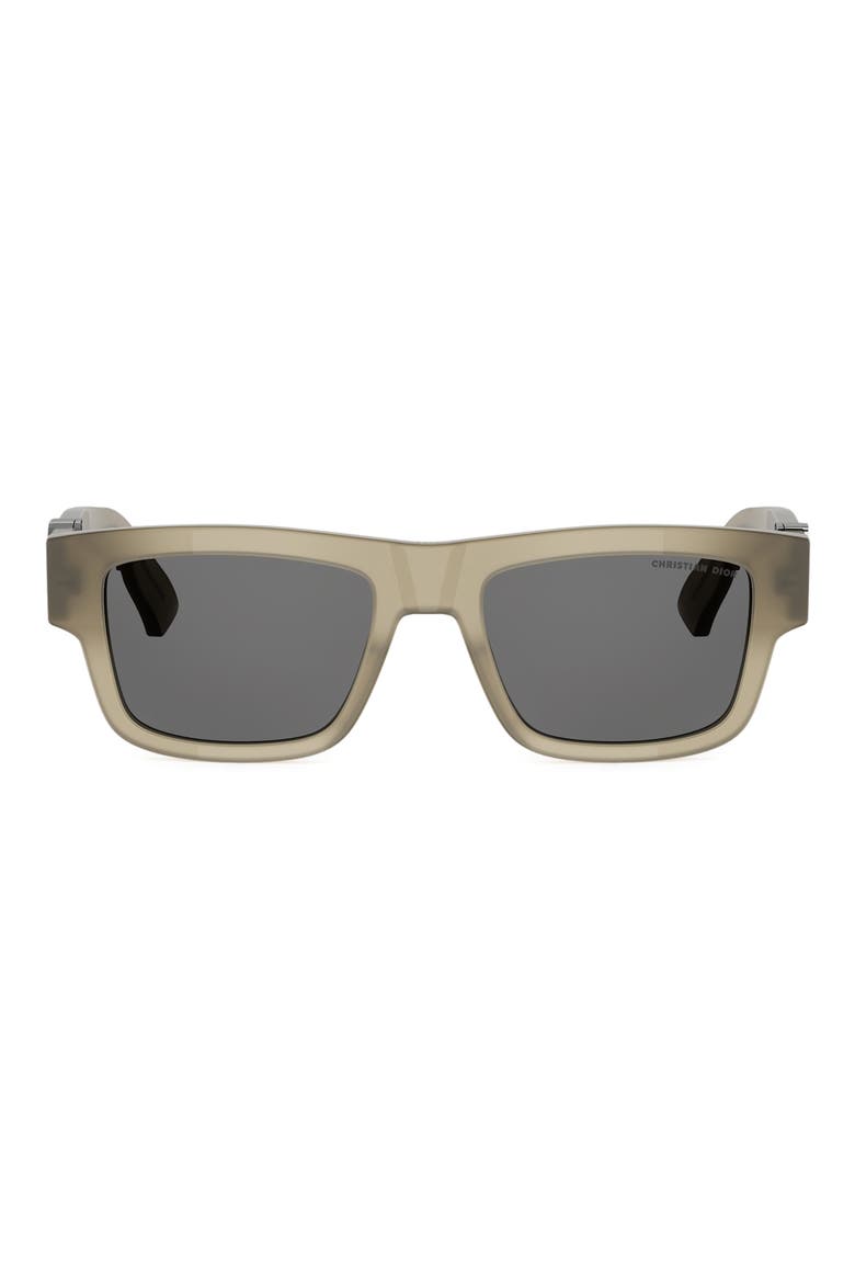 Oblique S3I 52mm Rectangular Sunglasses, Main, color, SHINY BEIGE / SMOKE