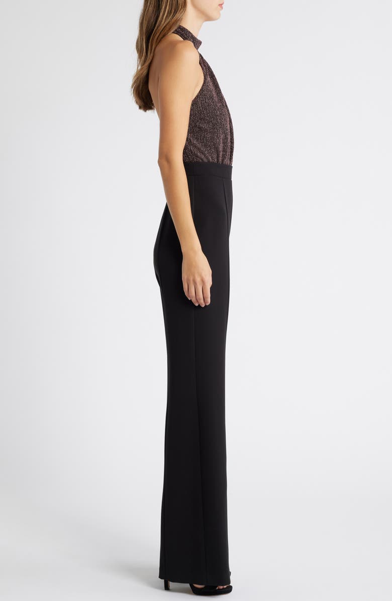 Black Halo Genesis Metallic Wide Leg Jumpsuit, Alternate, color, 