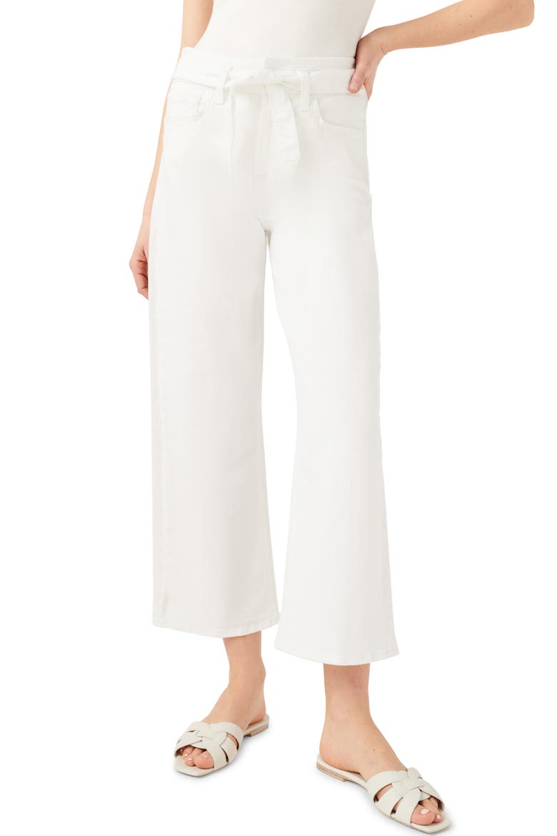 JEN7 High Waist Crop Wide Leg Jeans, Main, color, WHITE