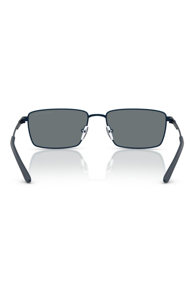57mm Rectangular Sunglasses, Alternate, color, METALIZED BLUE / DARK BLUE