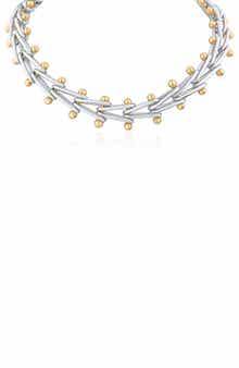 JARDIN Two-Tone V-Link Collar Necklace