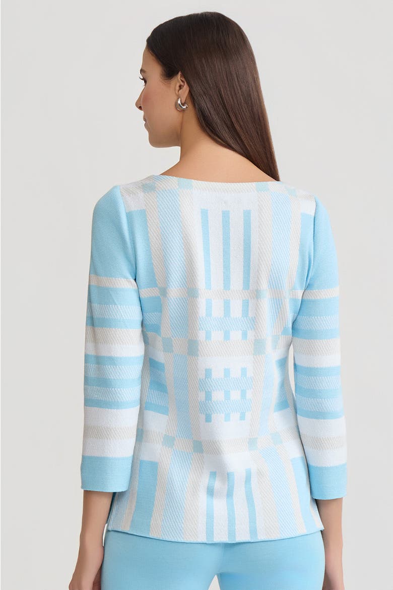 Interwoven Soft Knit Tunic, Alternate, color, Serene/White/Black