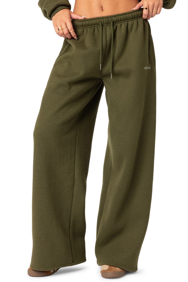 Breanna Wide Leg Sweatpants, Main, color, OLIVE