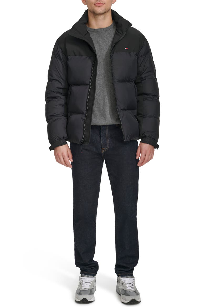 Matte Water Resistant Puffer Jacket, Alternate, color, BLACK