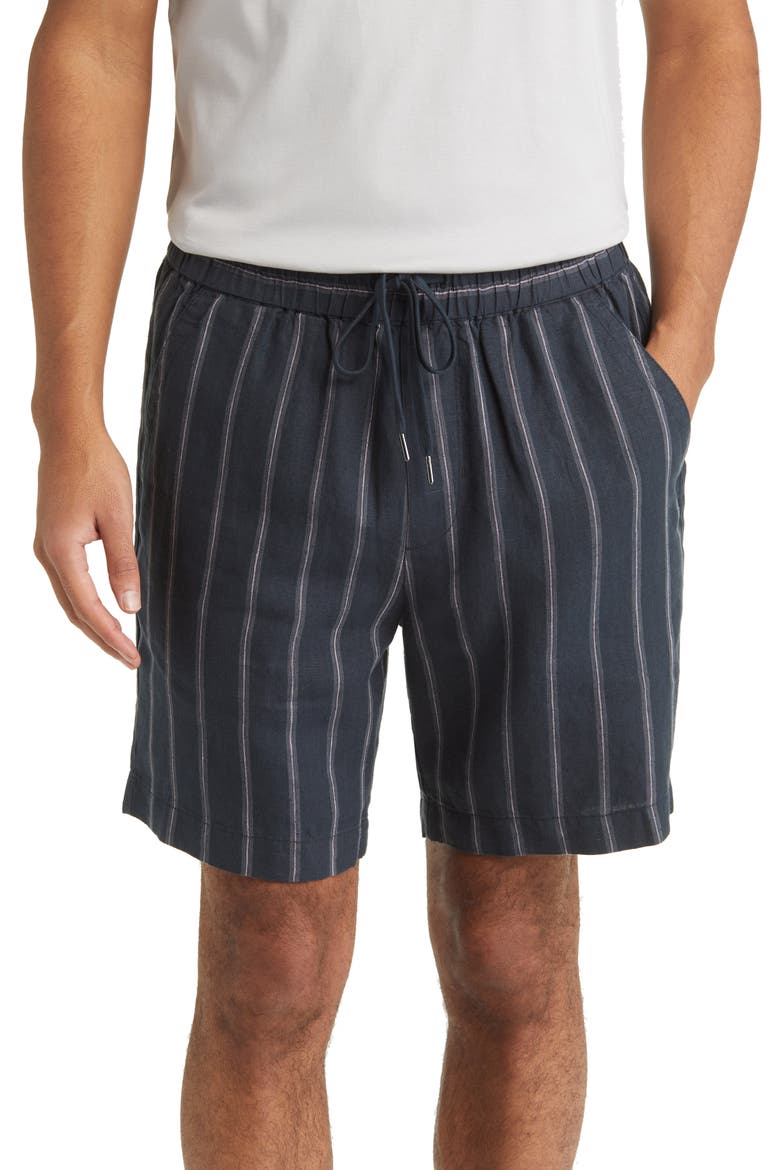 Windsor Stripe Drawstring Shorts, Main, color, COASTAL BLUE