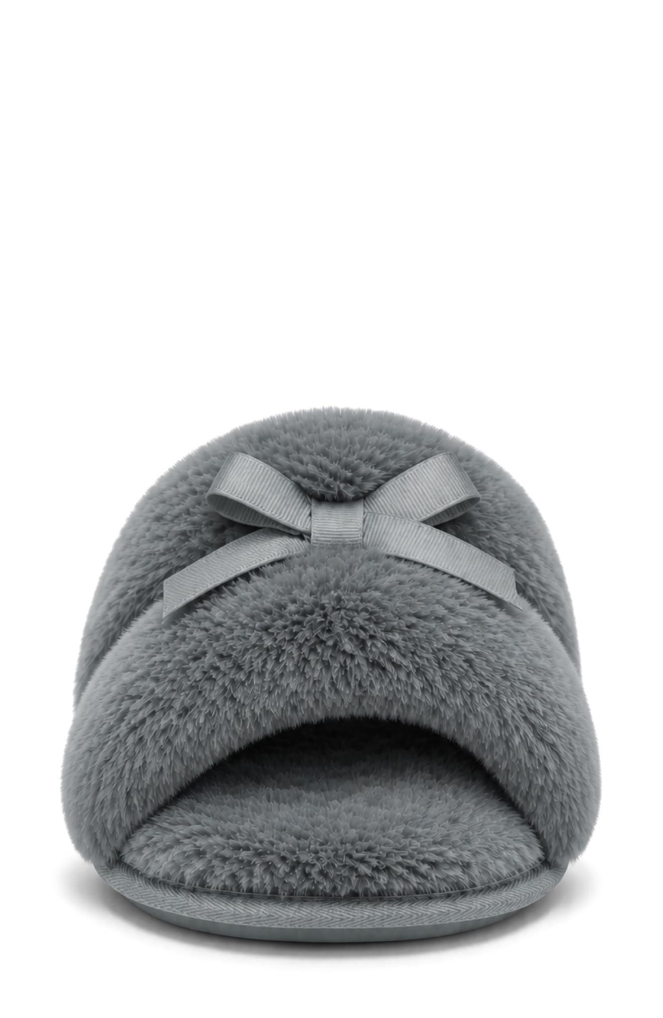 Lennon Faux Fur Scuff Slipper, Alternate, color, BLUE