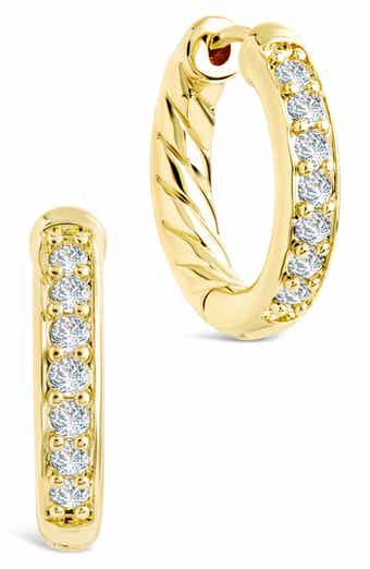 Sterling Forever Dylan Cubic Zirconia Micro Hoop Earrings