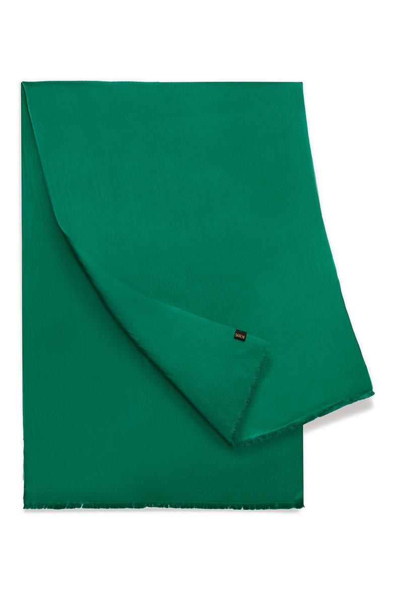 Cashmere & Wool Blend Shimmering Scarf, Alternate, color, GREEN