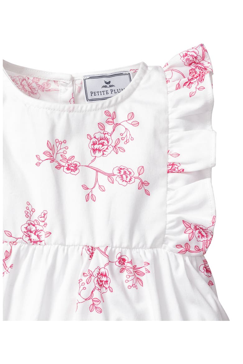 English Rose Floral Ruffled Romper, Alternate, color, WHITE