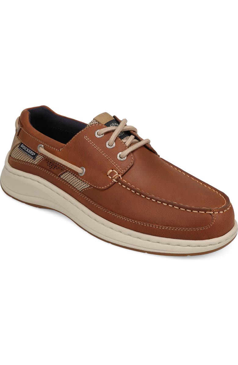 Dockers<sup>®</sup> <p>Bayside Leather Boat Shoe (Men) </p>, Main, color, Dark Tan