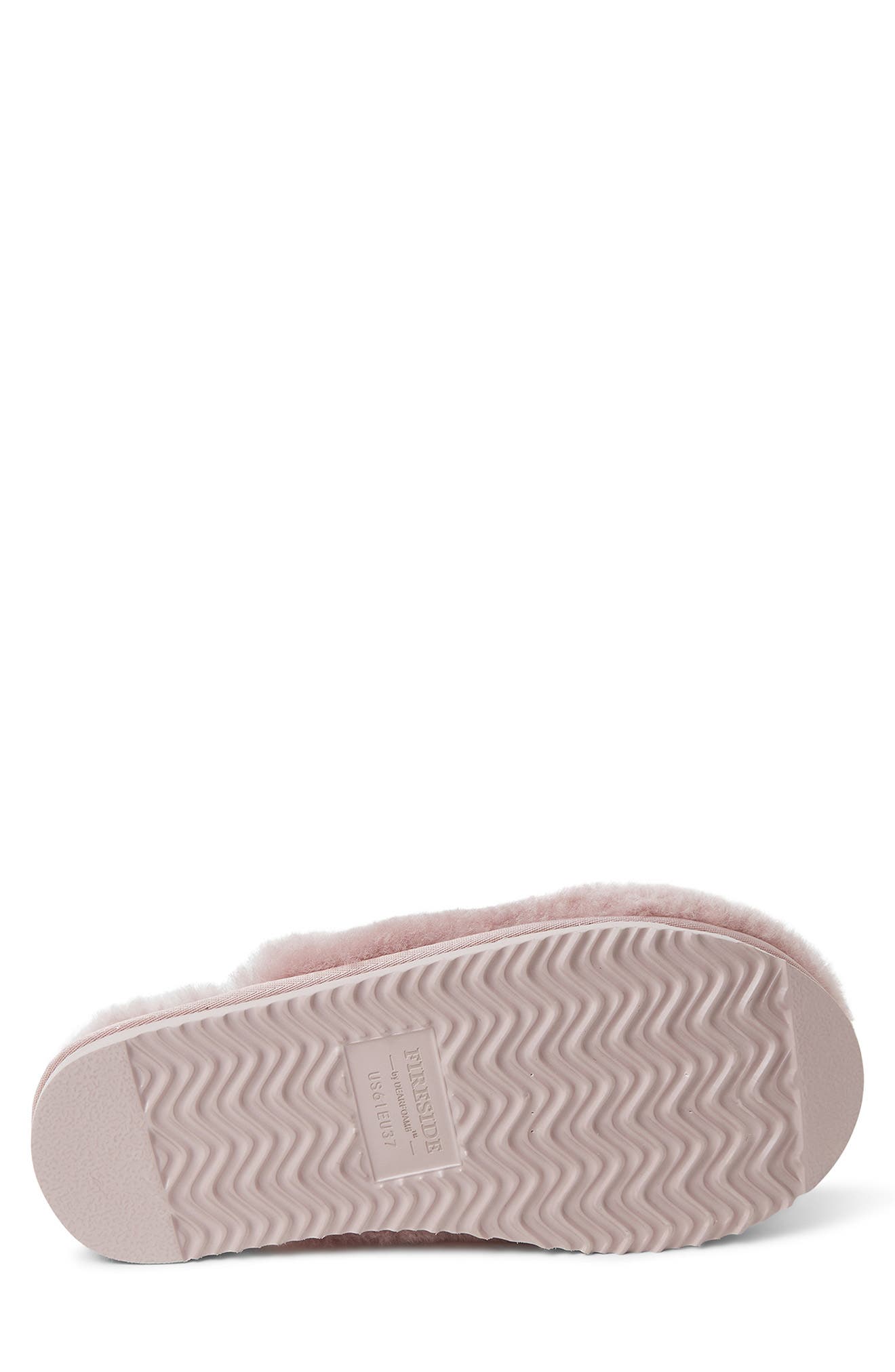 Fireside Genuine Shearling Mule Slipper, Alternate, color, DUSTY PINK