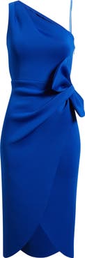 Eliza J Bow One-Shoulder Cocktail Dress