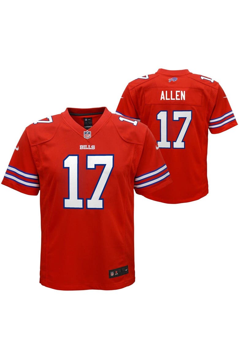 Youth Nike Josh Allen Red Buffalo Bills Game Jersey, Main, color, Red