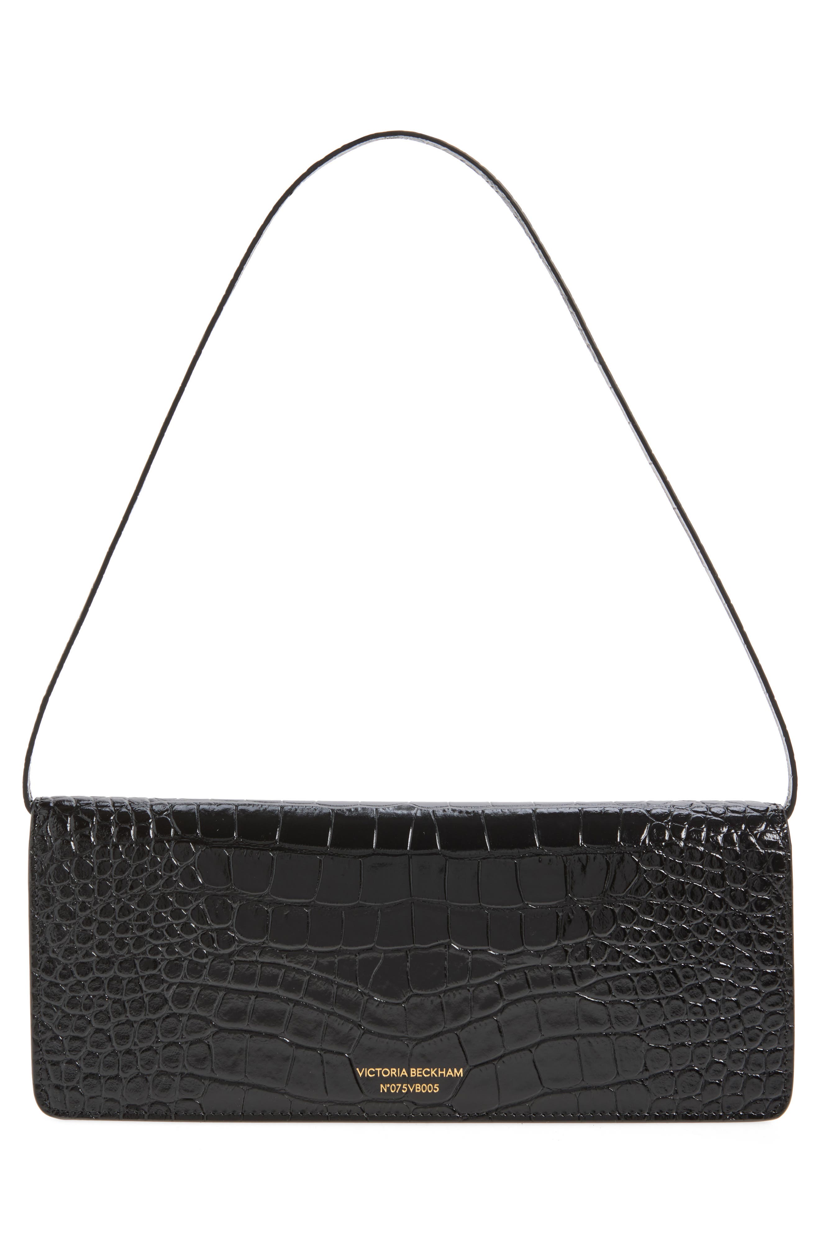 Dorian Leather East/West Clutch, Alternate, color, BLACK