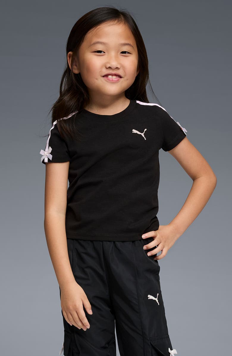 PUMA Kids' Bow Society Stretch Cotton T-Shirt, Main, color,