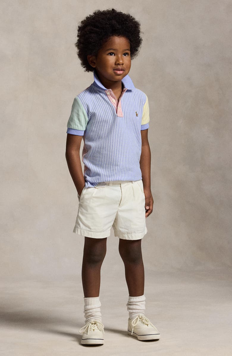 Polo Ralph Lauren Kids' Mismatched Stripe Cotton Piqué Polo, Alternate, color, Harbor Island Blue Multi