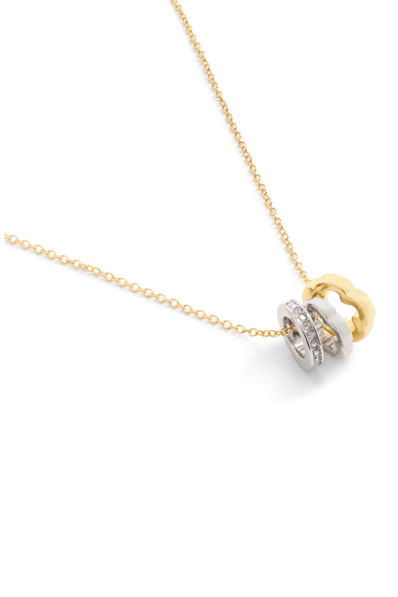 Tea Rose Rondelle Short Necklace, Alternate, color, RHODIUM/ GOLD